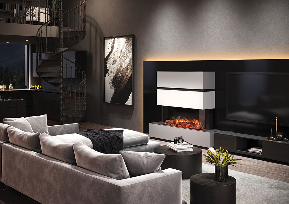 Avanti-110RW-with-Split-Oak-Log-effect,-installed-with-Milazzo-Suite-base-in-grey,-two-top-sections-in-white-and-grey,-and-various-trim-and-infill-options Avanti-110RW-with-Split-Oak-Log-effect,-installed-with-Milazzo-Suite-base-in-grey,-two-top-sections-in-white-and-grey,-and-various-trim-and-infill-options