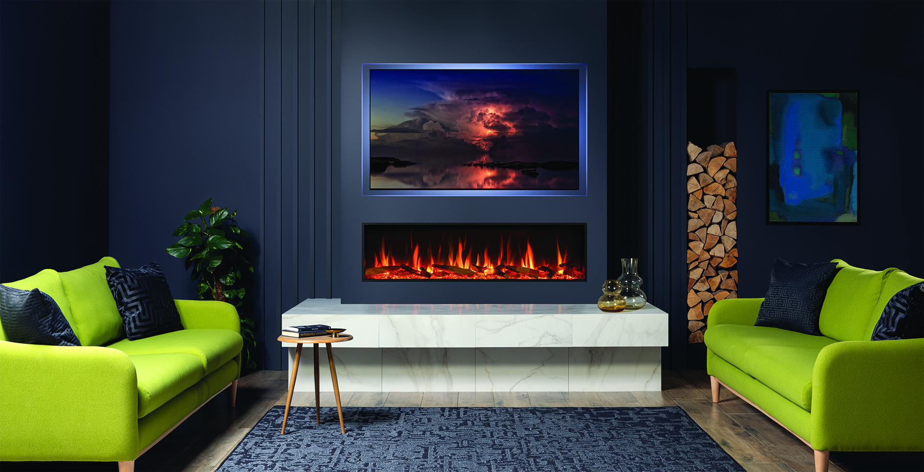 eStudio 135R Log Fuel Effect Shown With Optional Mood Lighting Kit eStudio 135R Log Fuel Effect Shown With Optional Mood Lighting Kit