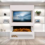 DLX 1250 Media Wall Suite White Oak cut