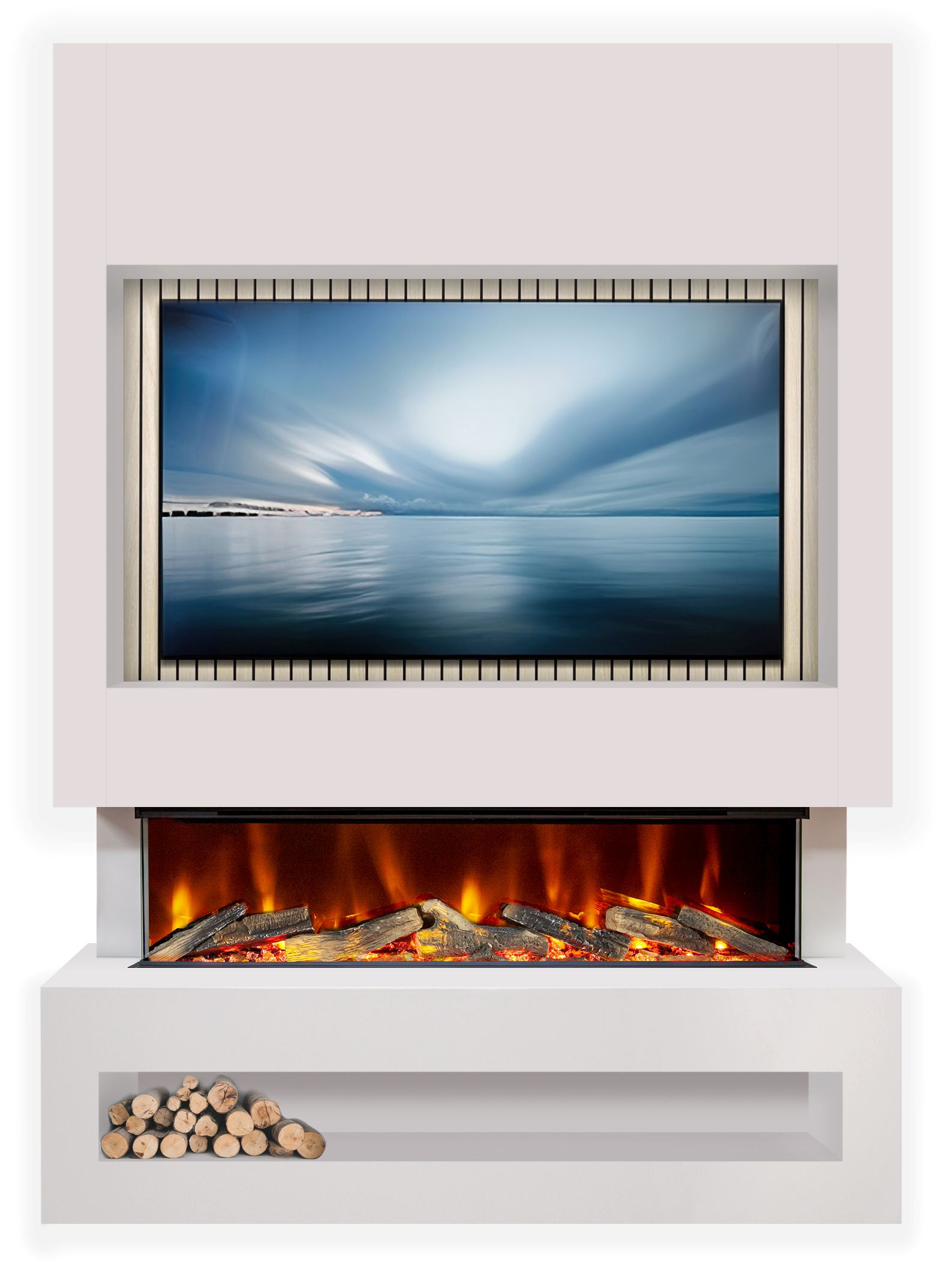 S1250 Media Wall Suite White Oak cutout cut S1250 Media Wall Suite White Oak cutout cut