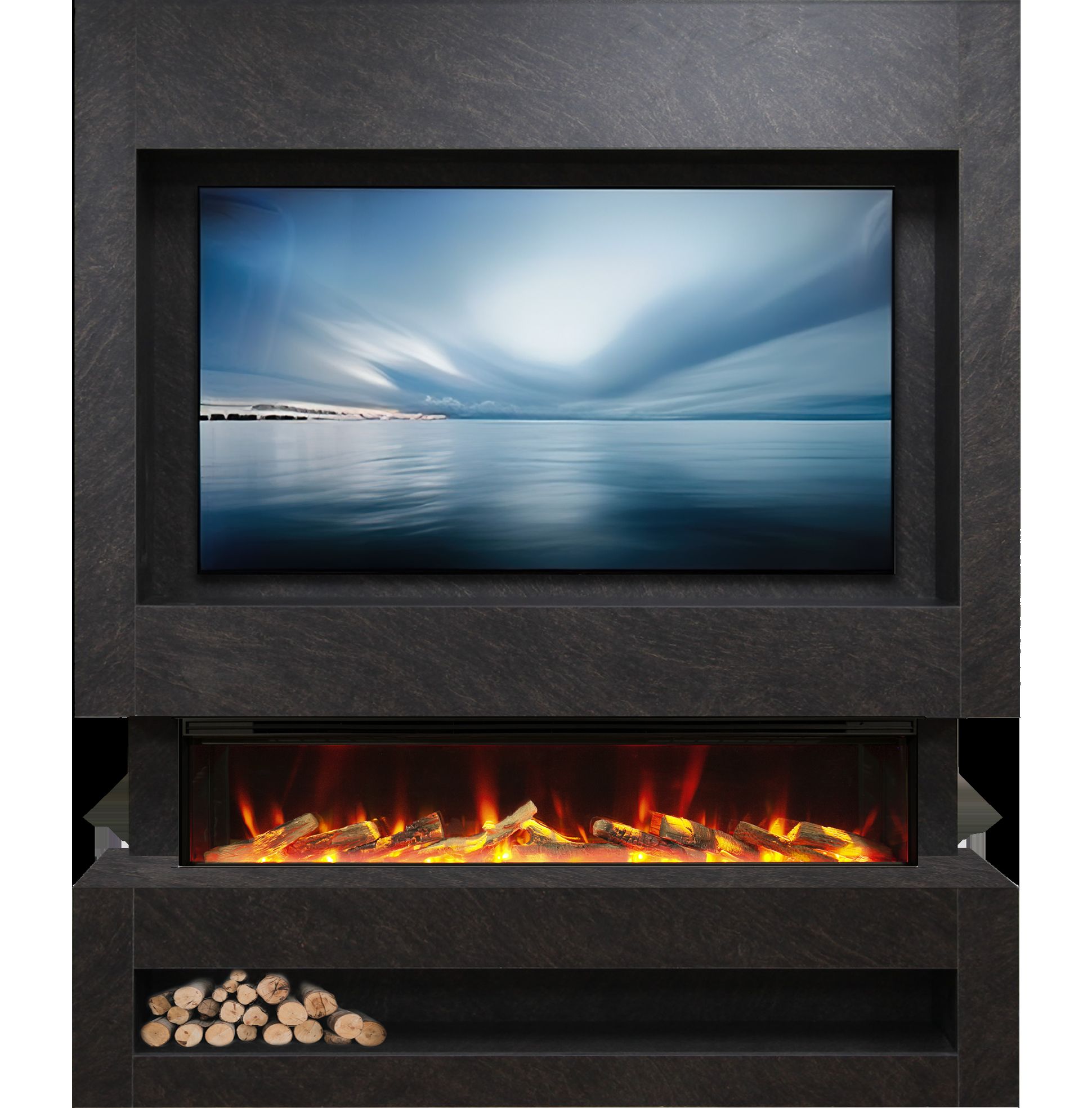 S1600 Media Wall Suite Slate cutout cut S1600 Media Wall Suite Slate cutout cut